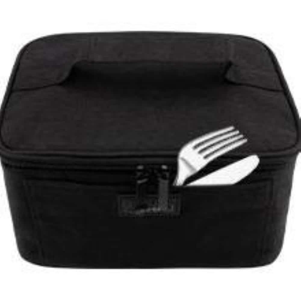 Mini Portable Electric Lunch Box Food Heater Aluminum Food Storage Container with Lids, Personal Microwave Box in Black - Hercitys