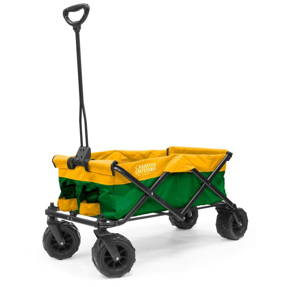 7 cu.ft. Metal Folding Garden Cart in 2-Tone Green/Yellow - Hercitys