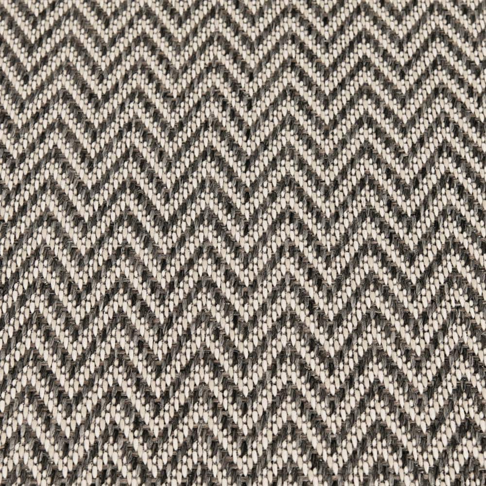 Chevron – Gray/Beige – 12 ft. Wide x Cut to Length – 16 oz. Polypropylene Indoor/Outdoor Patterned Carpet - Hercitys