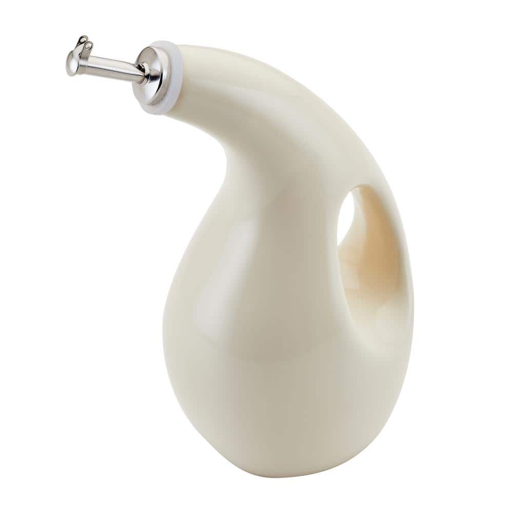 Ceramic Almond EVOO Oil and Vinegar Dispensing Bottle - Hercitys