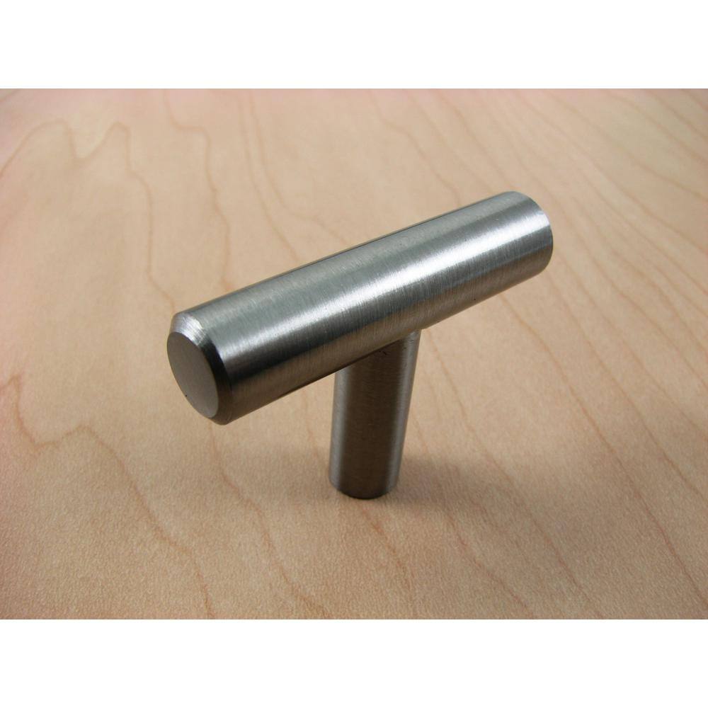 Modern 2 in. Satin Nickel Steel Bar Cabinet Knob (10-Pack) - Hercitys