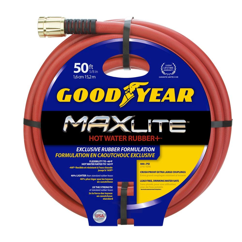MAXLite 5/8 in. x 50 ft. Premium Duty Rubber+ Hot Water Hose - Hercitys