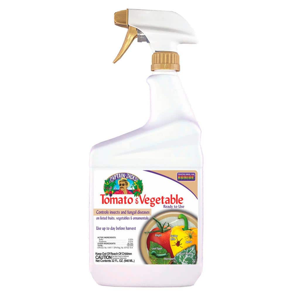 Captain Jack’s Tomato and Vegetable Spray, 32 oz. Ready-to-Use Spray, Insect and Disease Control for Organic Gardening - Hercitys