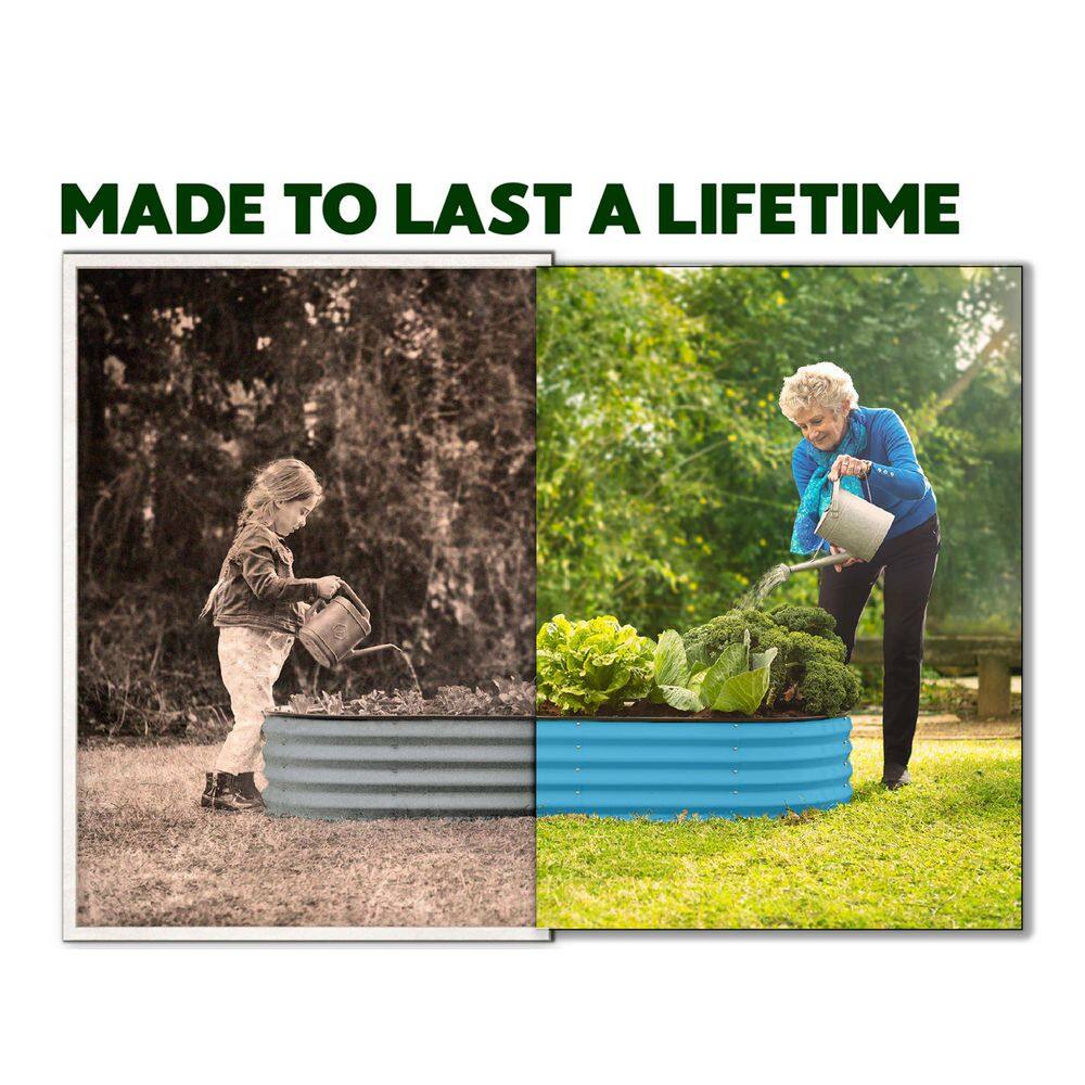 Metal Raised Garden Beds Outdoor 4 x 2 x 1 ft. Planter Raised Beds for Gardening, Vegetables, Flowers (Teal) - Hercitys