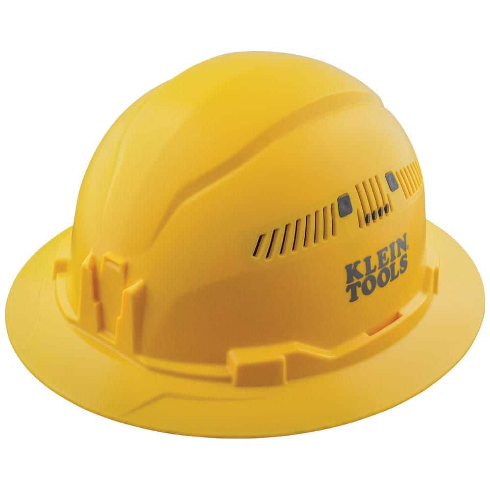 Yellow Hard Hat, Vented, Full Brim - Hercitys