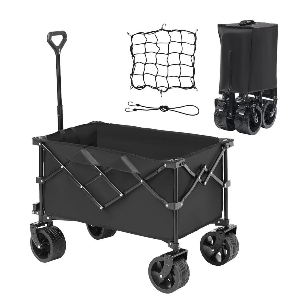 9 cu. ft. Steel Garden Cart Collapsible Folding Wagon 220 L Beach Folding Wagon Cart Max 330 lbs. - Hercitys