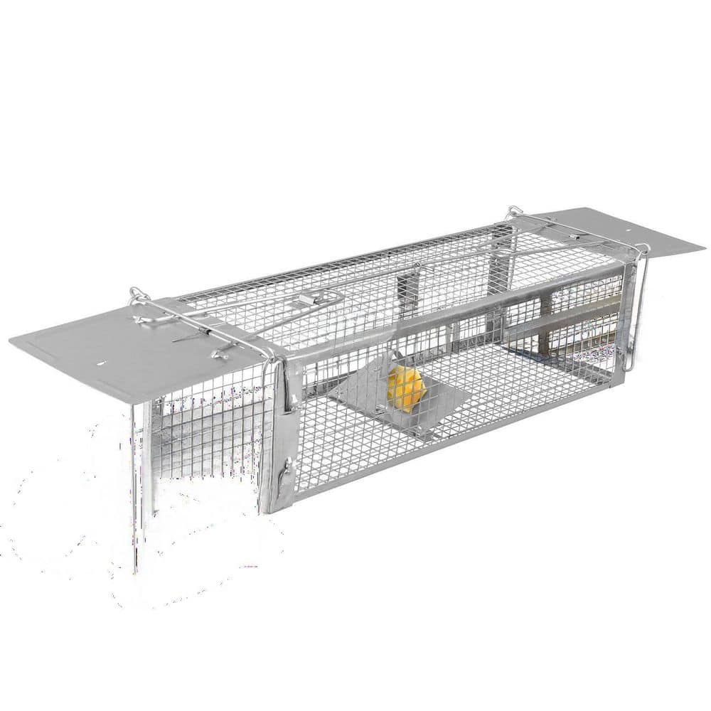 Double Door Squirrel Cage Humanized Live Rodent Dense Net Squirrel Cage Galvanized with 2 Removable U-Shaped Rods - Hercitys