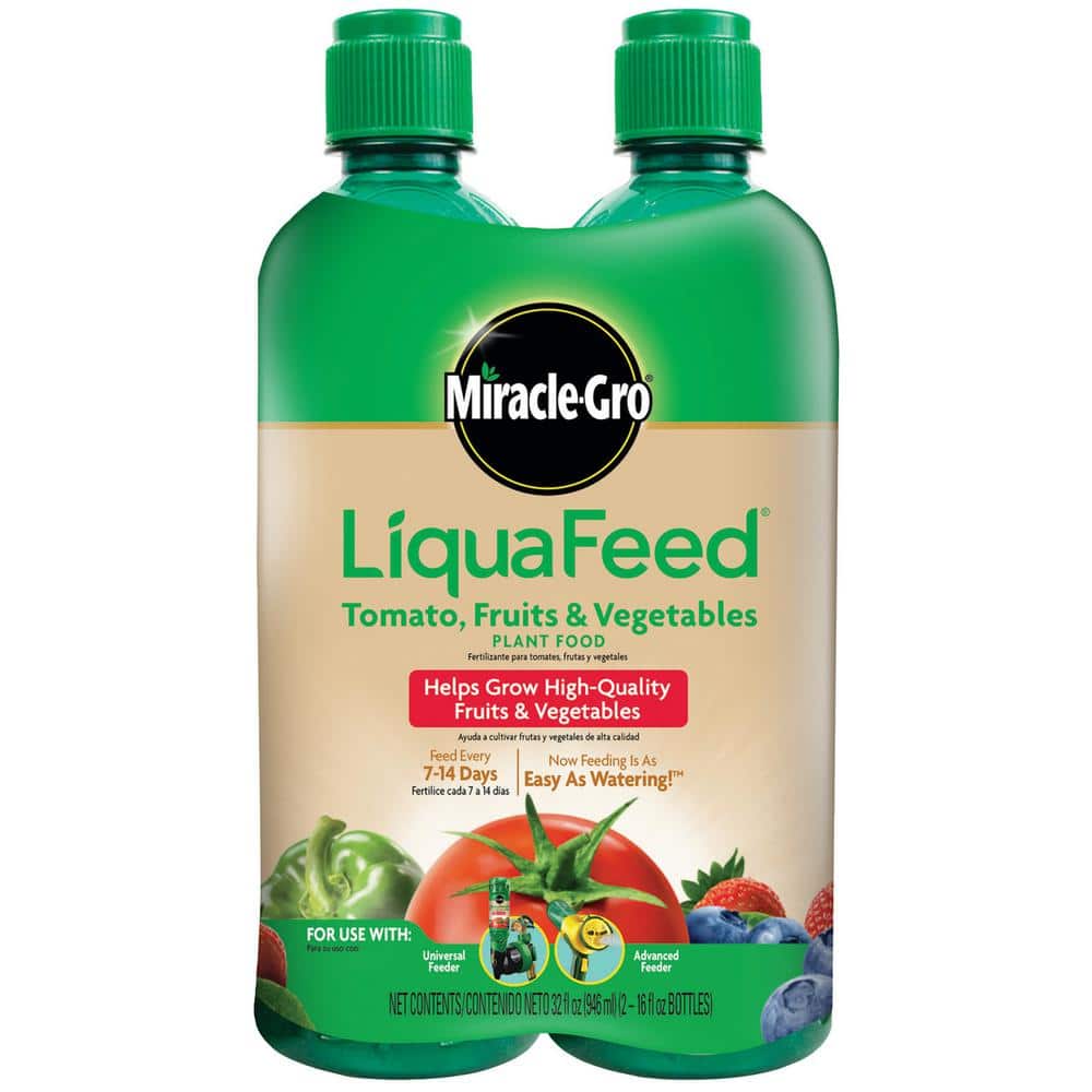 LiquaFeed Tomato, Fruits and Vegetables Plant Food 16 oz. for In-Ground and Container Plants, Liquid Fertilizer (2-Pack) - Hercitys