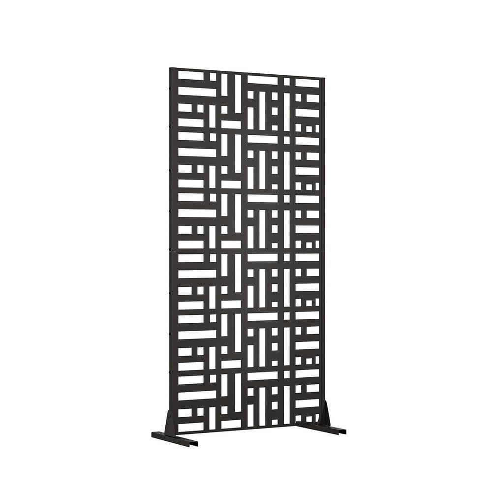 72 in. x 35 in. Black Galvanized Steel Garden Fence - Hercitys