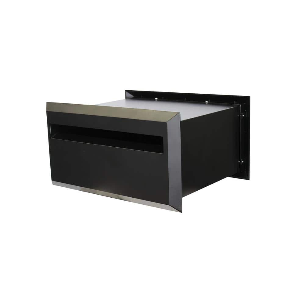 Fen Wood Mailbox – Adjustable Rear Access Locking Column Mailbox – Black - Hercitys