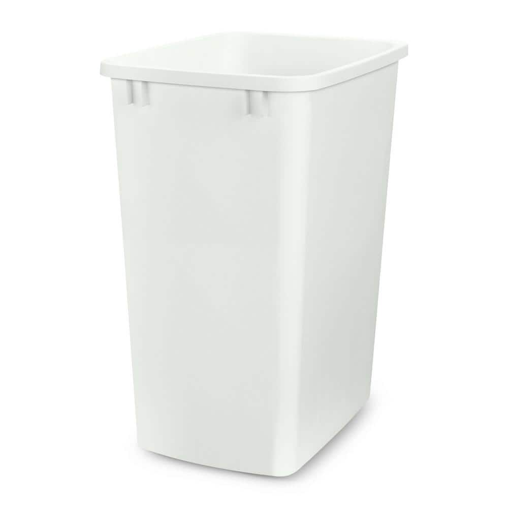 White Polymer Replacement 35 qt. Trash Bin, Single - Hercitys