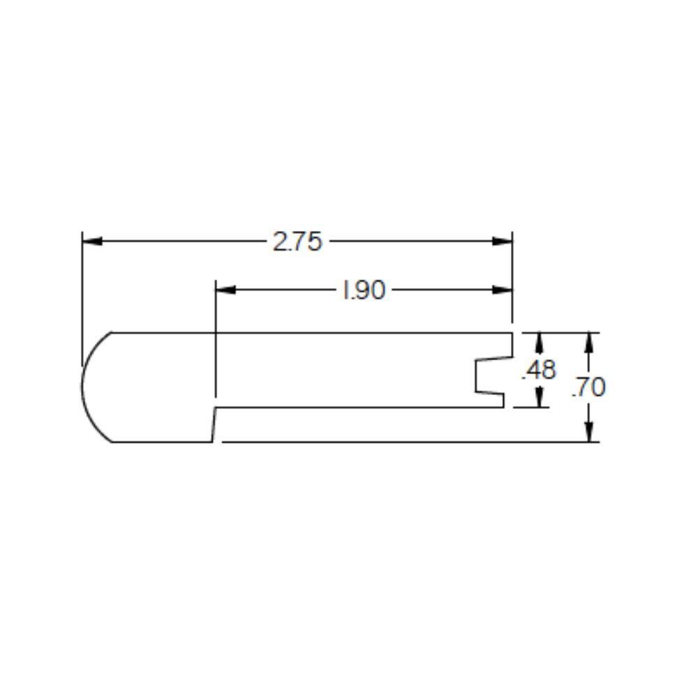 Wickham 0.5 in. Thick x 2.78 in. Wide x 78 in. Length Hardwood Stair Nose - Hercitys