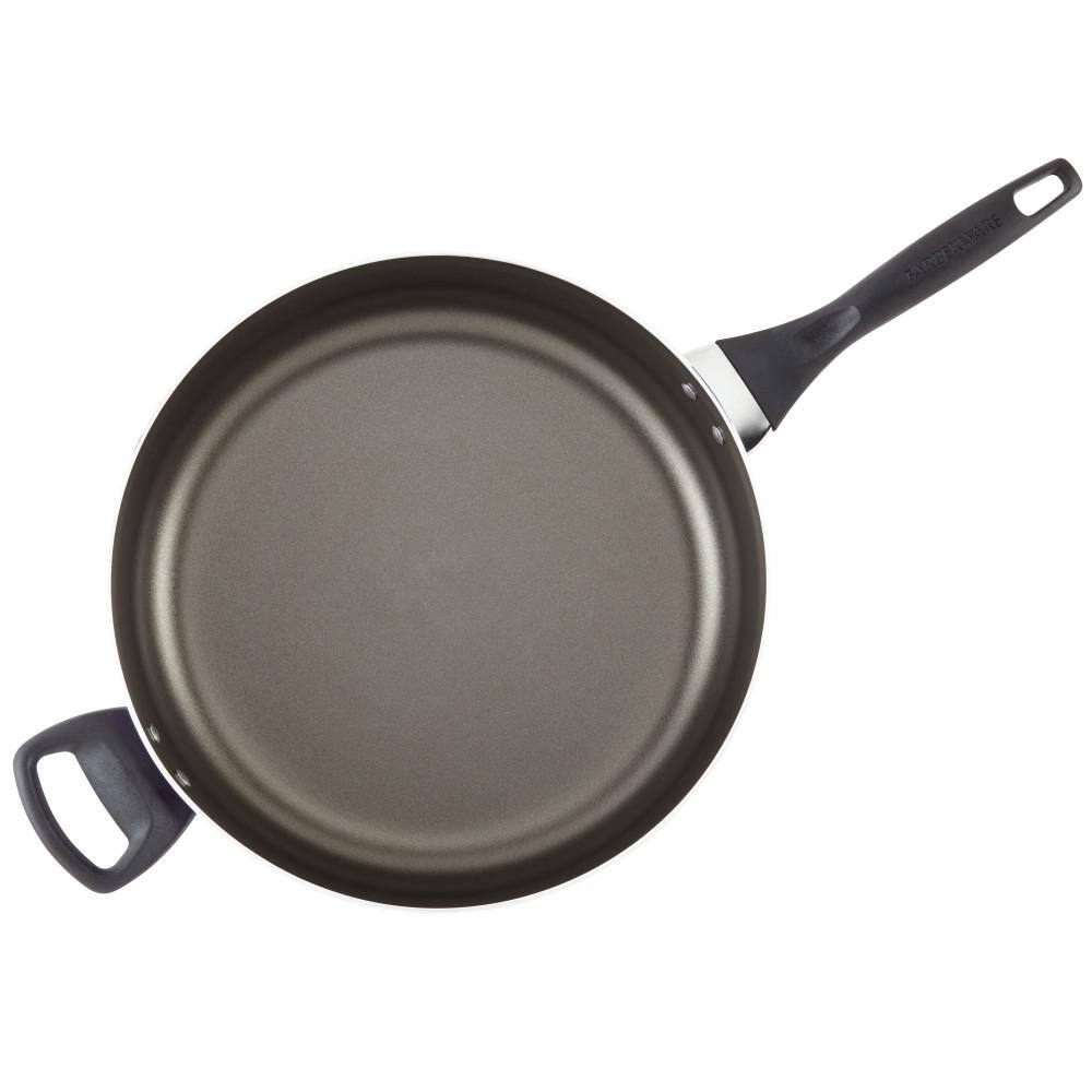 Dishwasher Safe 12 in. Aluminum Nonstick Skillet in Black with Glass Lid - Hercitys