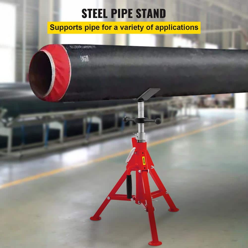 V Head Pipe Stand 1/8in.-12in. Capacity, Adjustable Height Pipe Jack Stands 2500 lbs. Load Capacity Pipe Stands - Hercitys