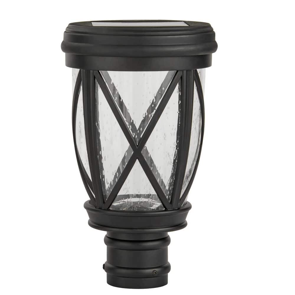 Ravencrest 120 Lumens Black Outdoor Solar Post Lantern - Hercitys