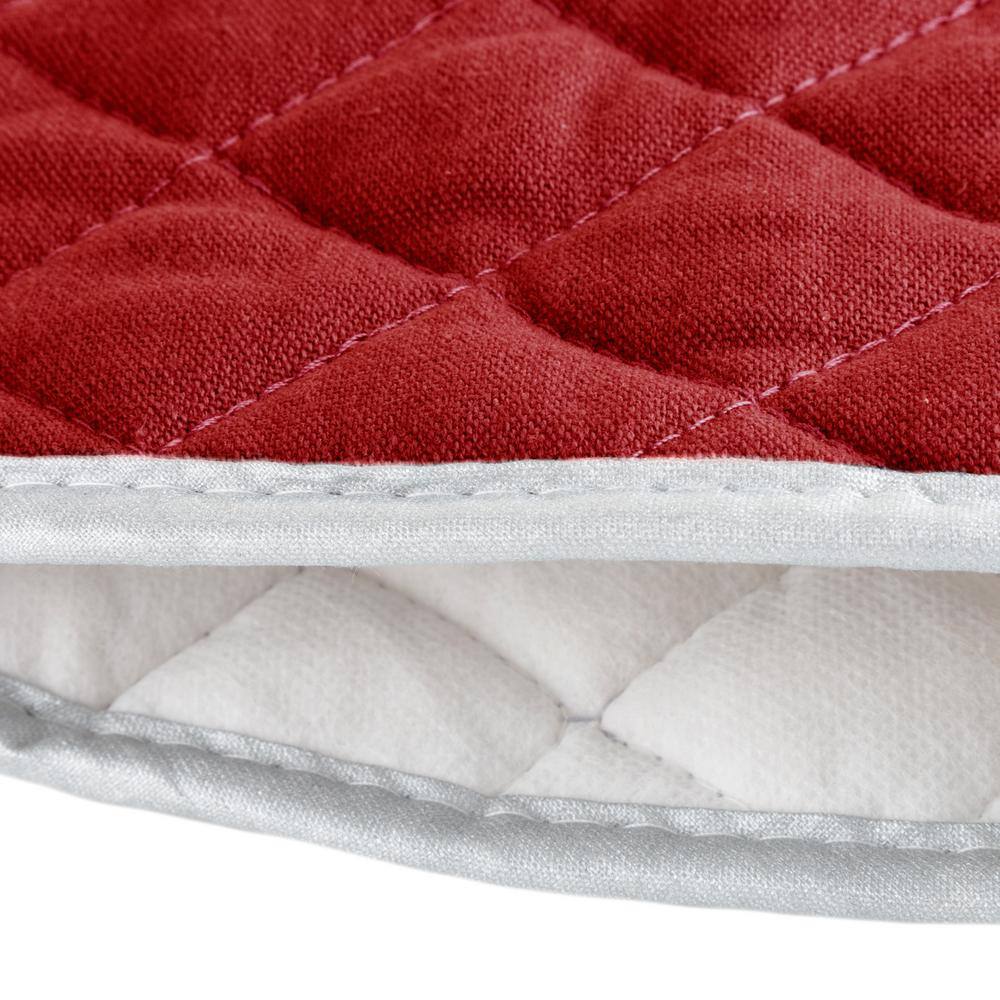Quilted Cotton Burgundy Heat/Flame Resistant Oversized Oven Mitts (2-Pack) - Hercitys