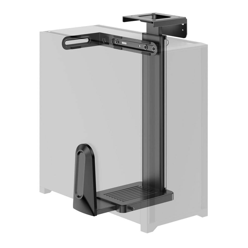 7.7 in. Heavy-Duty Under Desk/Wall Black CPU Mount - Hercitys