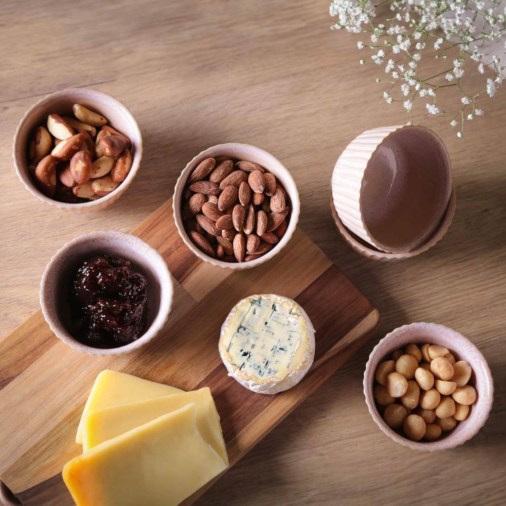 Stoneware 6-Piece Linas Ramekin Litchi Set - Hercitys