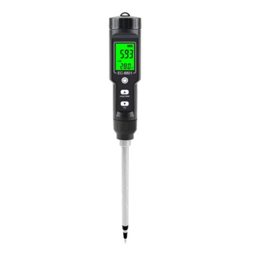 Digital Waterproof Soil Tester, Conductivity Meter, Sensor, Earth Analyzer Temp, 0 or 10.00 m/s - Hercitys