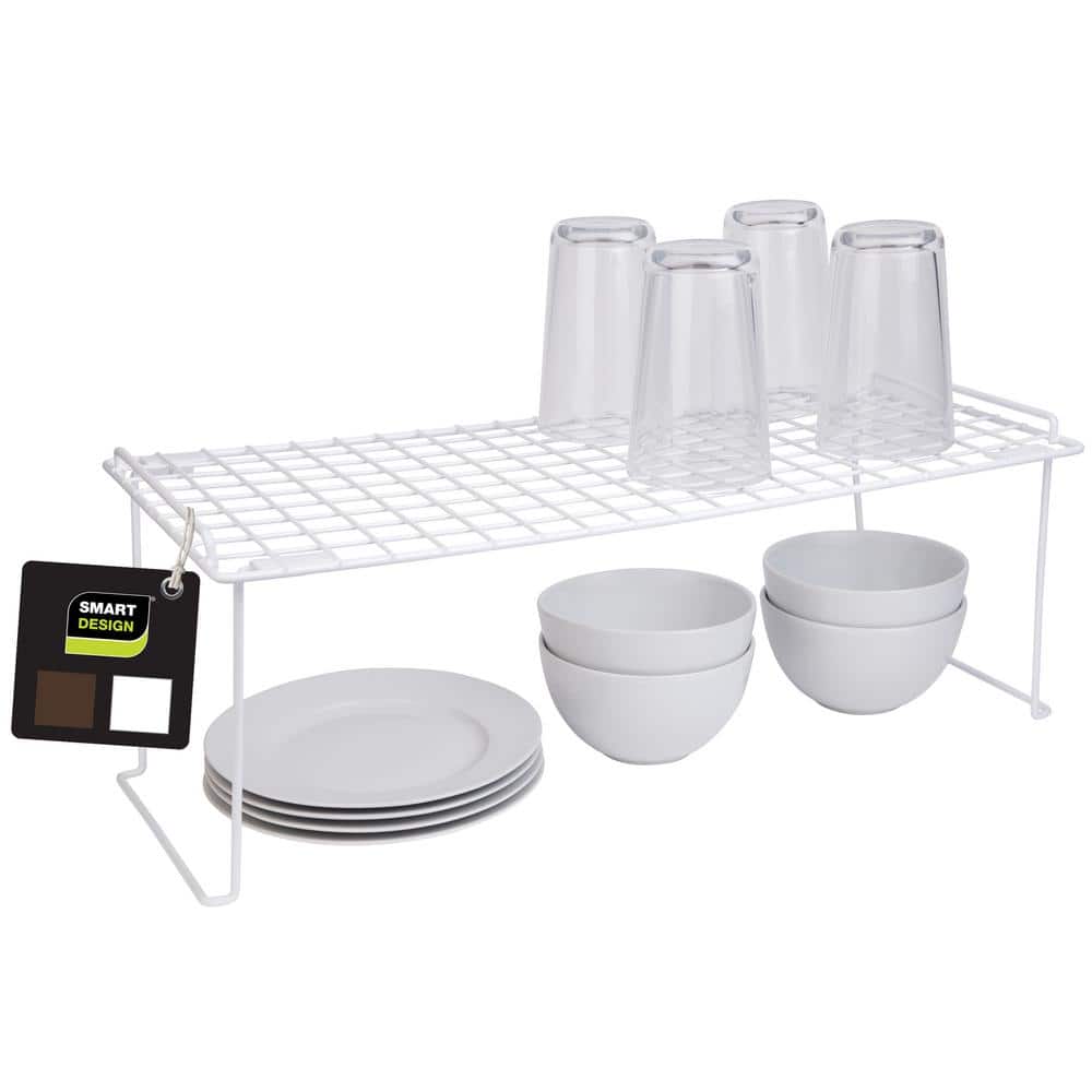 Stacking Cabinet Shelf Rack Kitchen Extra Large 22 x 10 Inch- White - Hercitys