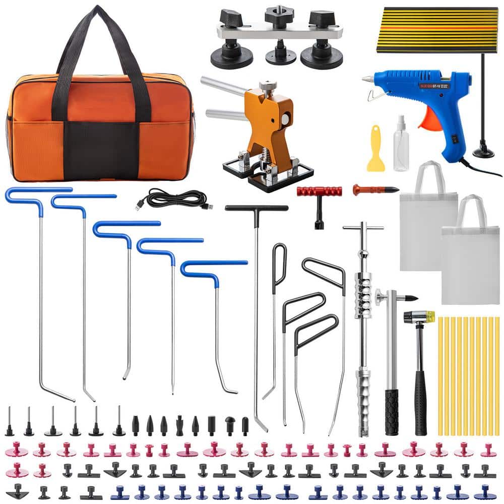 Paintless Dent Removal Rods, 89 PCS Paintless Dent Repair Tools, Golden Lifter Puller Car Dent Repair Kit, Kit - Hercitys
