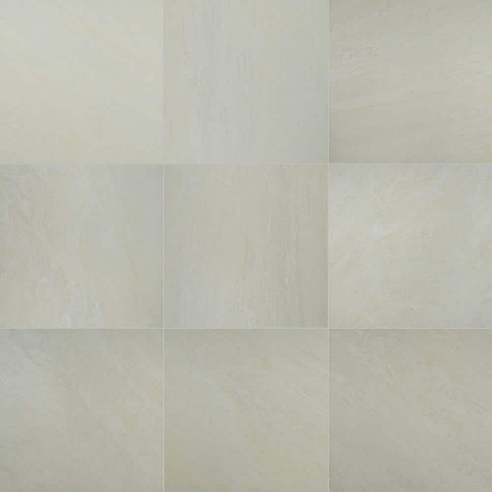 Quartz White 24 in. x 24 in. x 0.39 in. Matte Porcelain Quartzite Look Floor and Wall Tile (16 sq. ft./Case) - Hercitys