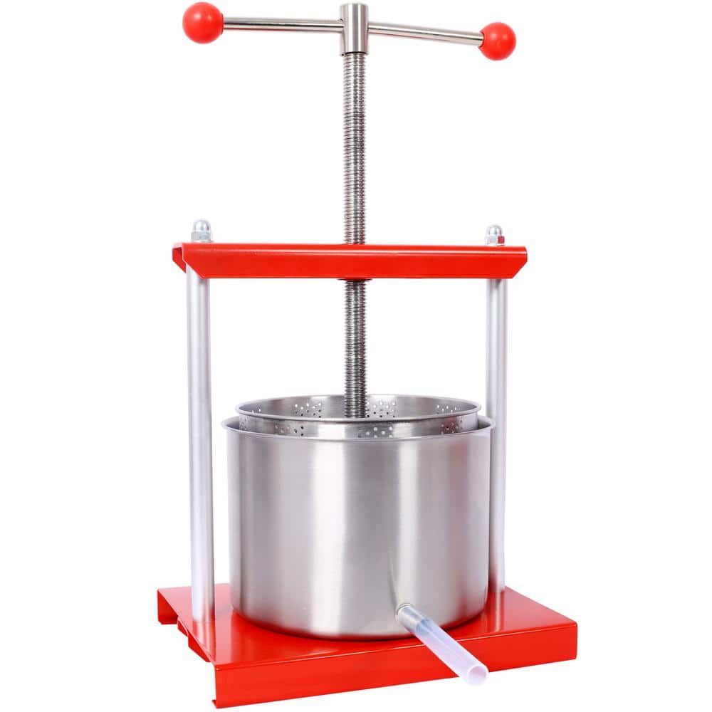 Wine Manual Press-1.6 gal. Stainless Steel Barrels Press Machine for Juice, Vegetable, Wine, Olive Oil - Hercitys