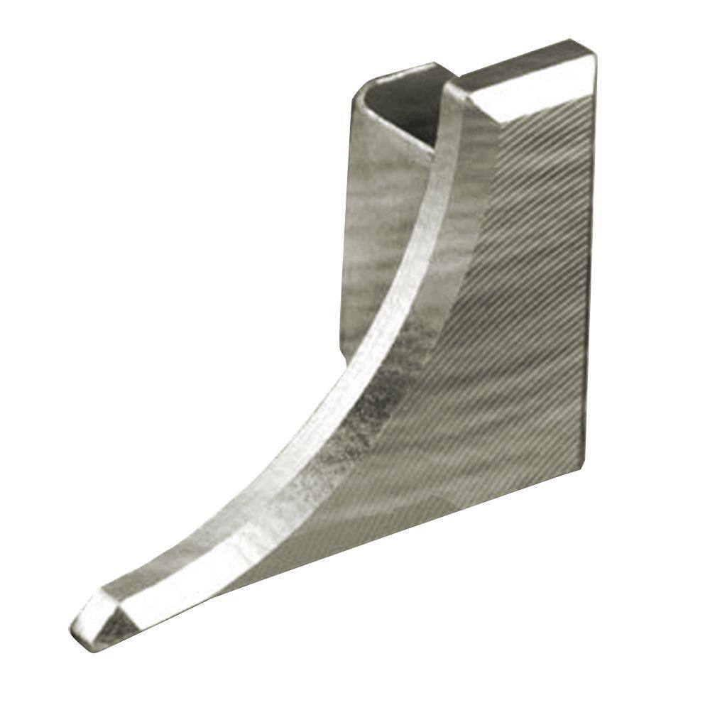 Dilex-AHKA Brushed Nickel Anodized Aluminum 1/4 in. x 1/2 in. Metal Right End Cap - Hercitys