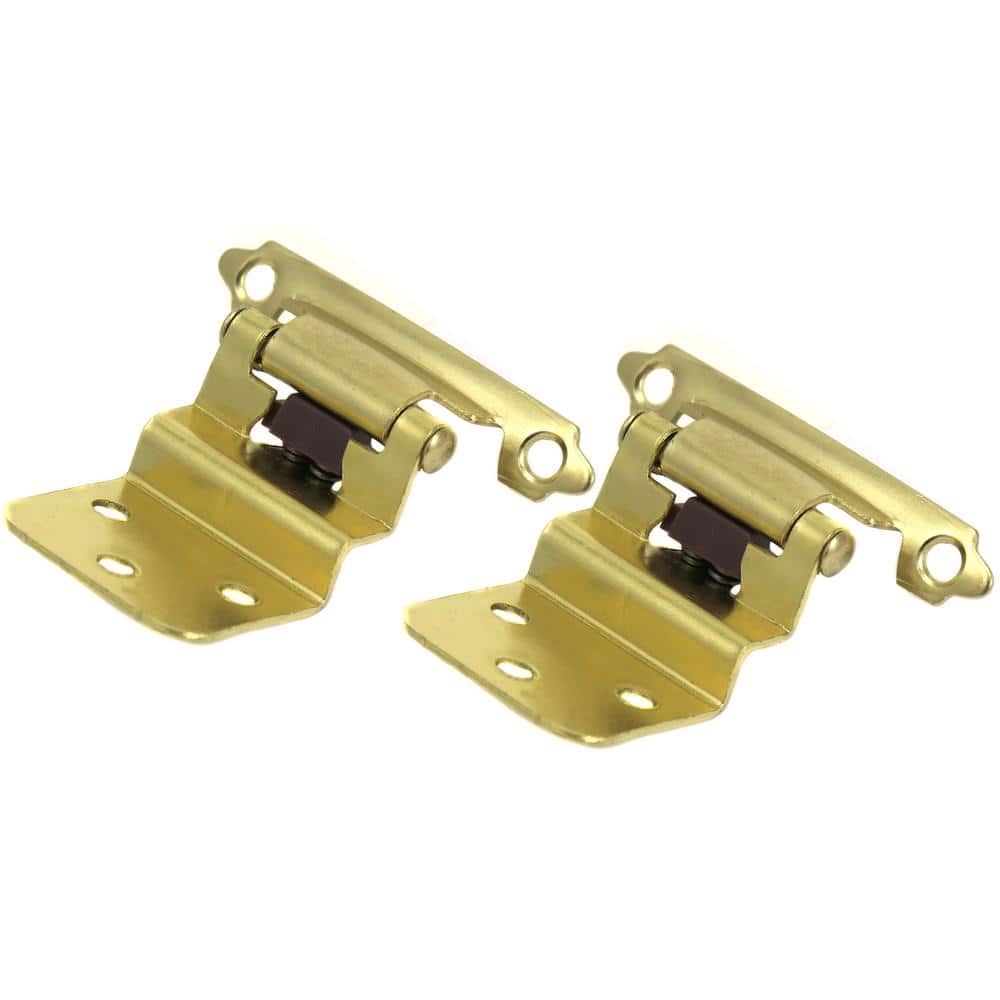 Face Frame Inset Polished Brass 3/8 inch Inset Self-Closing Hinge (25 -Pack) - Hercitys