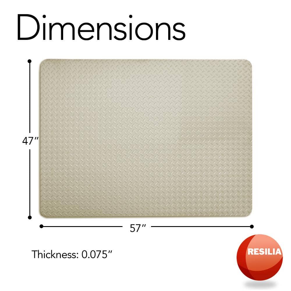 Grill and Garage Mat Diamond Plate Sandstone 57 in. x 47 in. - Hercitys