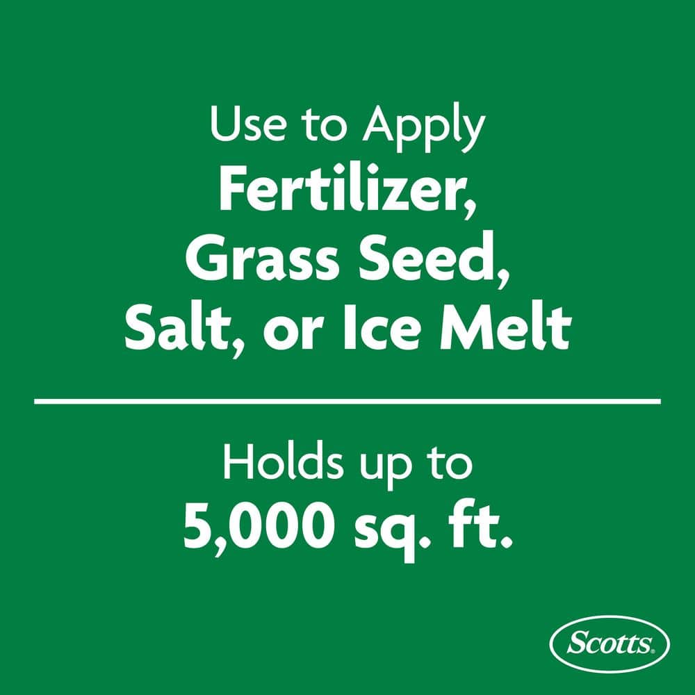 Turf Builder EdgeGuard Mini Push Broadcast Spreader Holds up to 5,000 sq. ft. for Seed, Fertilizer, Salt, Ice Melt - Hercitys