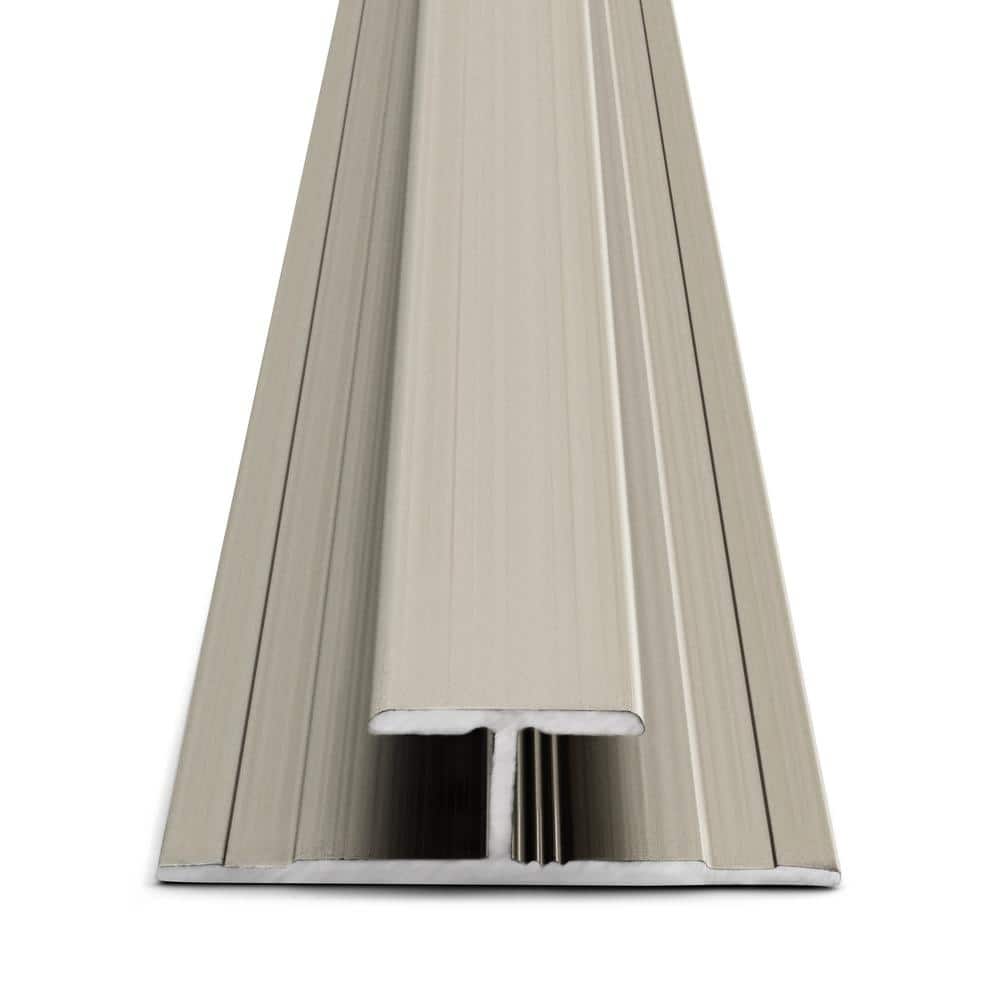 Satin Nickel 8mm x 84 in. Aluminum T-Mold Floor Transition Strip - Hercitys