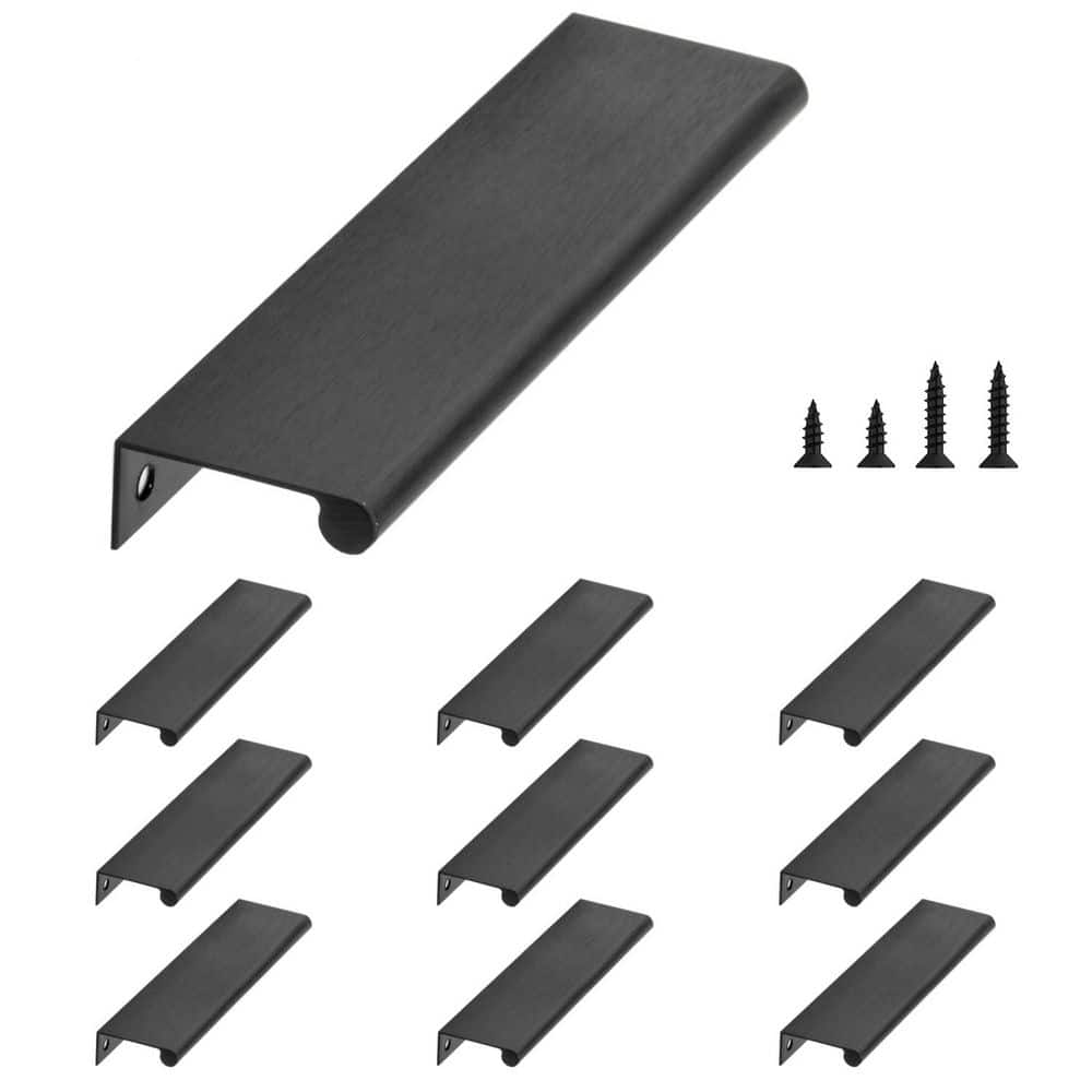 Salford Collection 5-1/16 in. (128 mm) Modern Matte Black Cabinet Egde Pull (10-Pack) - Hercitys