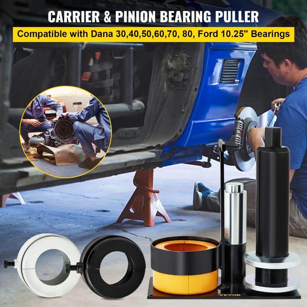 Carrier Bearing Puller 45# Steel Pinion Puller Tool with 3 Clamshells for Dana 30 to 80 Ford 10.25 in. Bearings - Hercitys