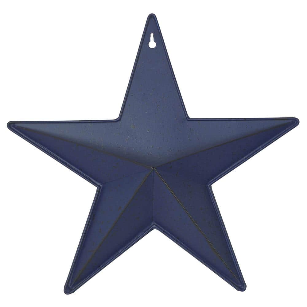 Mayflower Market Patriotic Navy Metal Star 12 in. Wall Hanger with Pocket - Hercitys