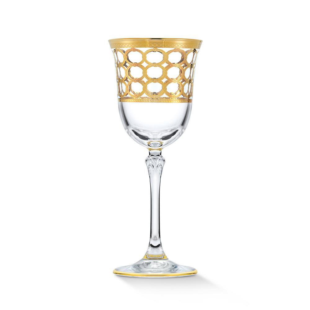 9 oz. Infinity Gold Ring Red Wine Goblet Set (Set of 4) - Hercitys