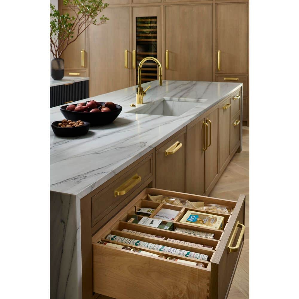 6.0 in. H x 30.75 in. W x 19.81 in. D Maple Modern Brown Wood Deep Drawer Divider Insert Organizer - Hercitys