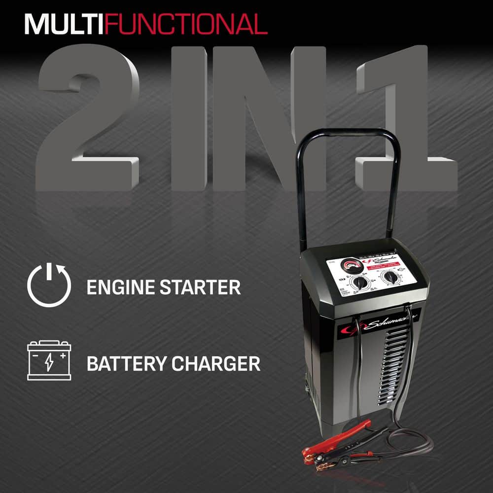 Automotive 6 Volt and 12 Volt 250 Amp Manual Wheeled Battery Charger and Jump Starter with a 135-Minute Timer - Hercitys