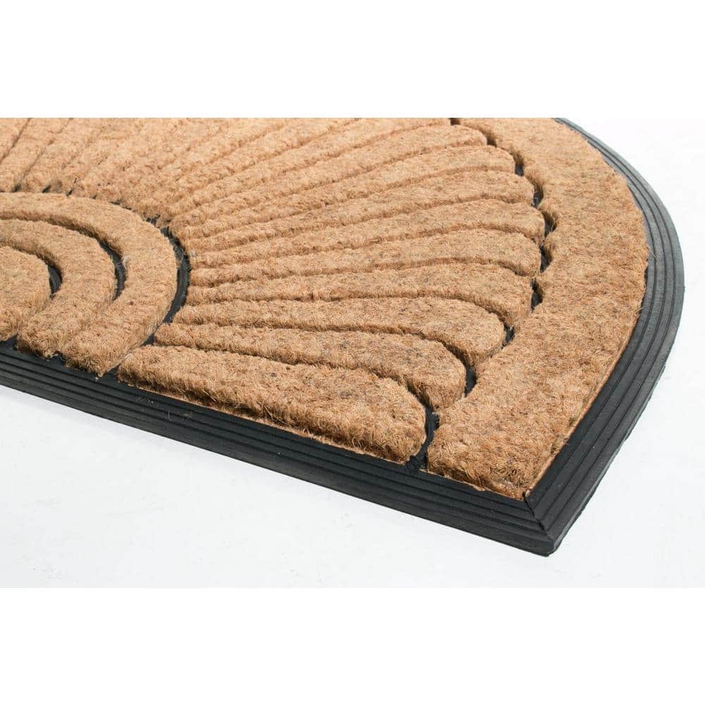 Rubber Backed, Sunrise, 36 in. x 24 in. Natural Brushed Coir Door Mat - Hercitys