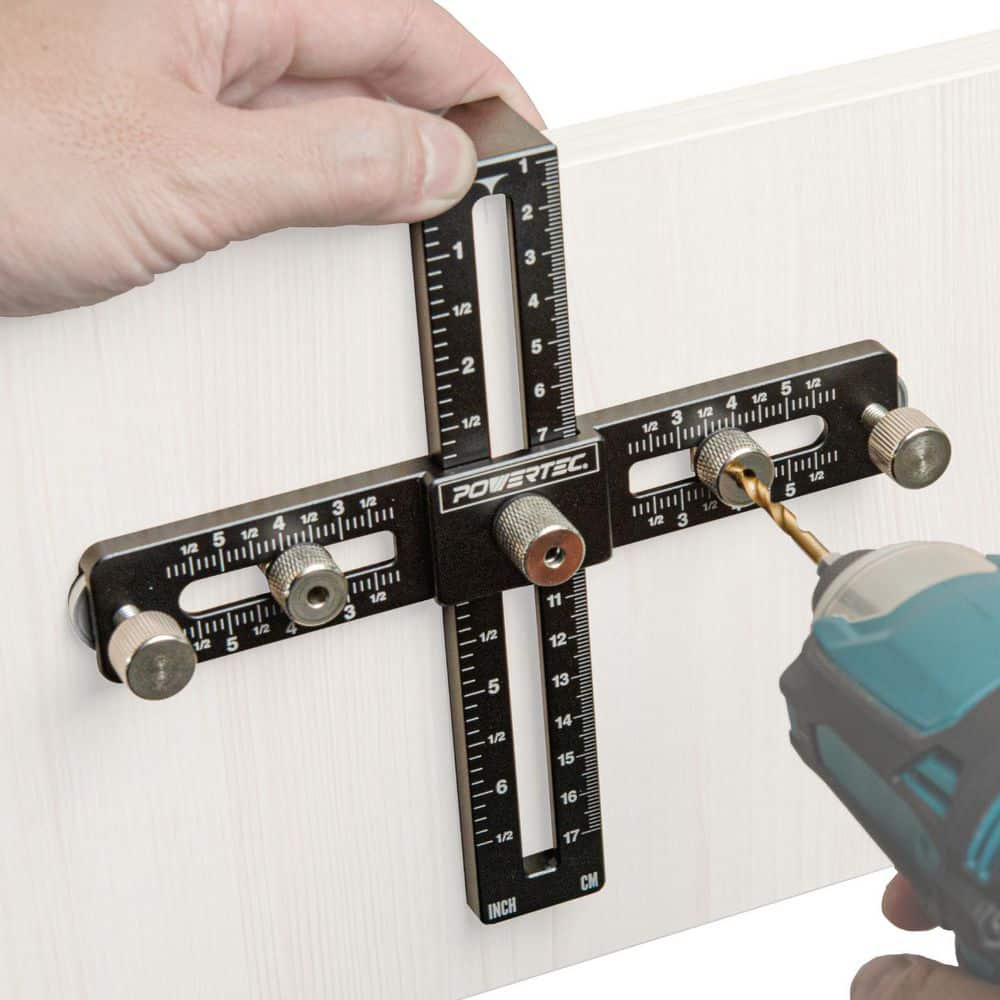 Adjustable Cabinet Hardware Jig for Knobs, Handles and Pulls, Cabinets, Woodworking, Doors and Drawers - Hercitys