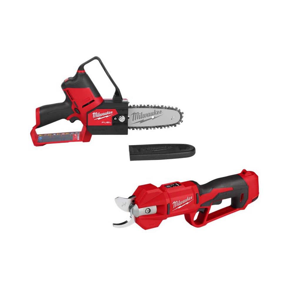 M12 FUEL 6 in. 12V Lithium-Ion Brushless Electric Cordless Pruning Saw HATCHET w/M12 Pruner Shears (2-Tool) - Hercitys