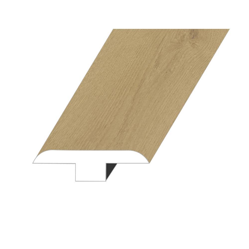 Austrian Taupe 0.5 in. Thick x 1.8 in. W x 94.5 in. L Embossed Wood Look Waterproof Laminate T-Molding - Hercitys