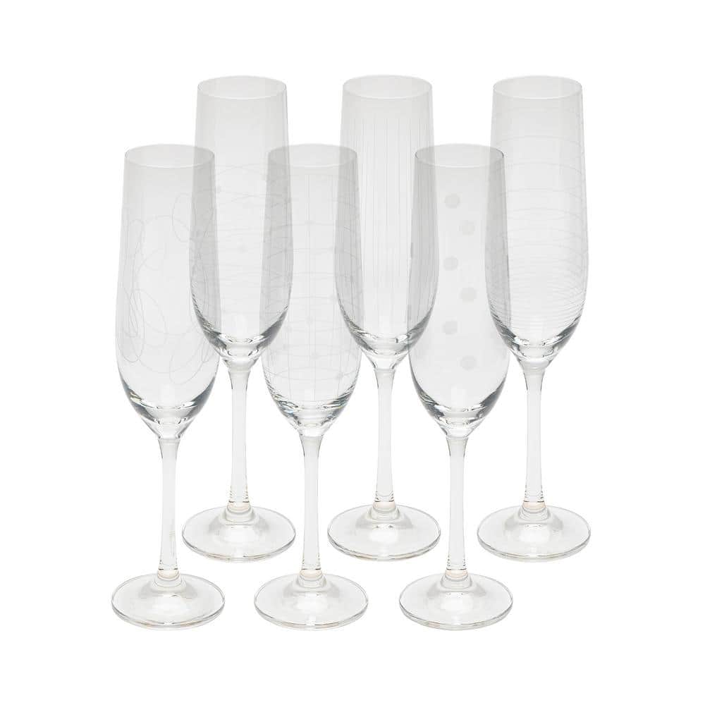 David Shaw Designs 6.5 oz. Elements Flute 6-Assorted (Set of 6) - Hercitys