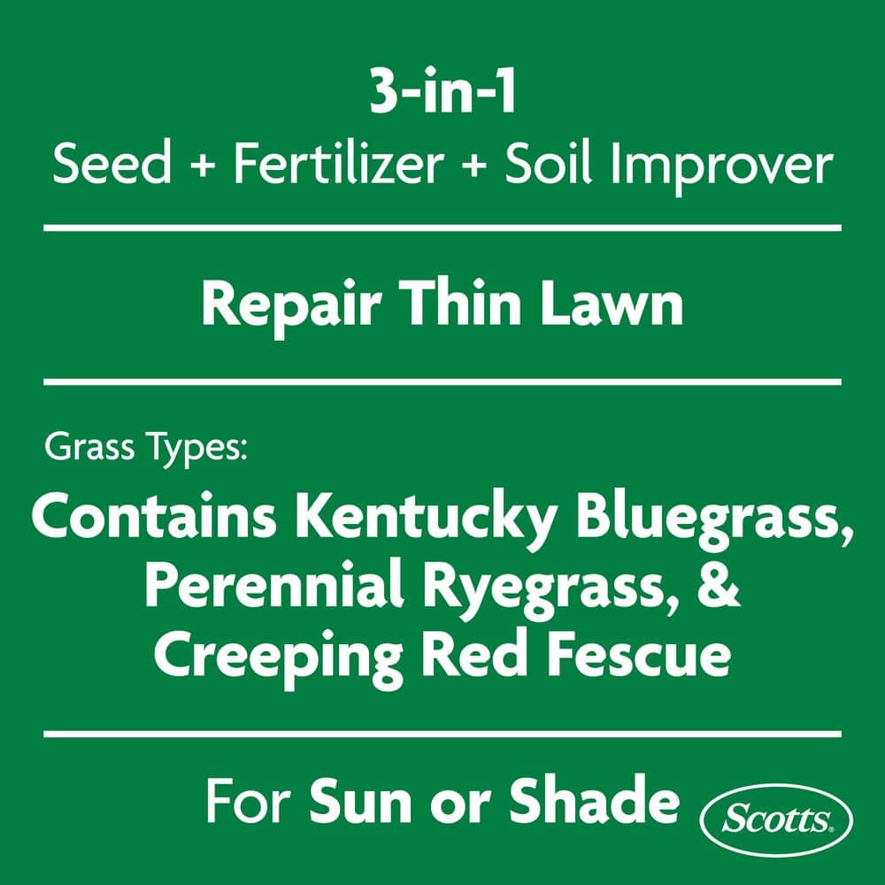 Turf Builder 40 lbs. 4,000 sq. ft. THICK’R LAWN Grass Seed, Fertilizer, and Soil Improver for Sun & Shade - Hercitys