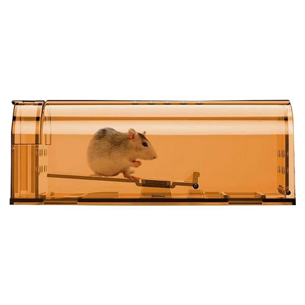 Indoor Humane Mouse Trap, Easy to Set, Quick Mouse Catcher Effective, Reusable and Safe for Families, Brown (2 Pack) - Hercitys