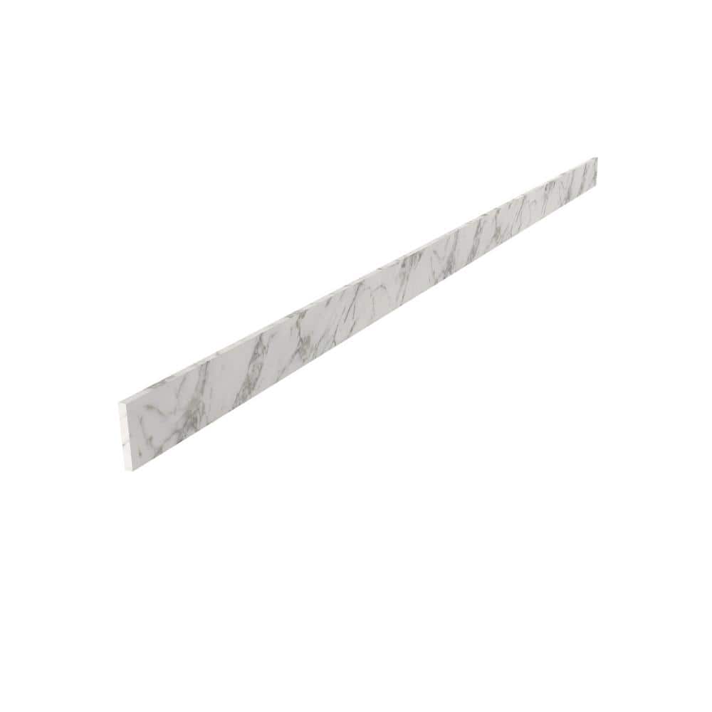 8 ft. L 4 in. H Straight Laminate Backsplash in Matte Marmo Eracle with Square Edge - Hercitys