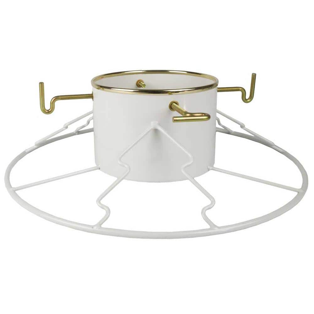 Santa’s Last Stand White Steel Stand for 6 ft. to 11 ft. Trees - Hercitys