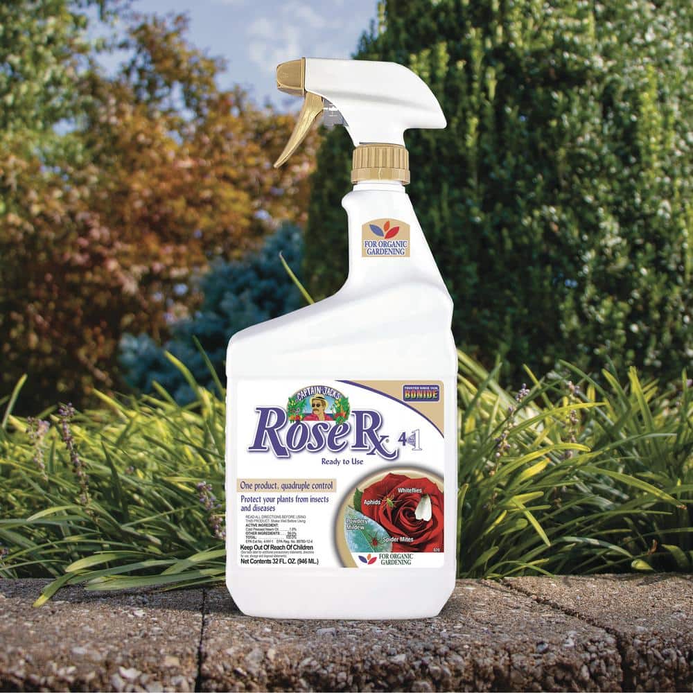 Captain Jack’s Rose Rx 4-in-1, 32 oz. Ready-To-Use Fungicide, Insecticide, Miticide and Nematicide - Hercitys
