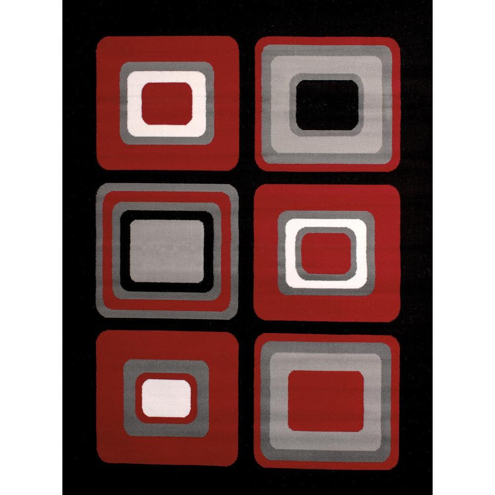 Spaces Red 5 ft. x 7 ft. Indoor Area Rug - Hercitys