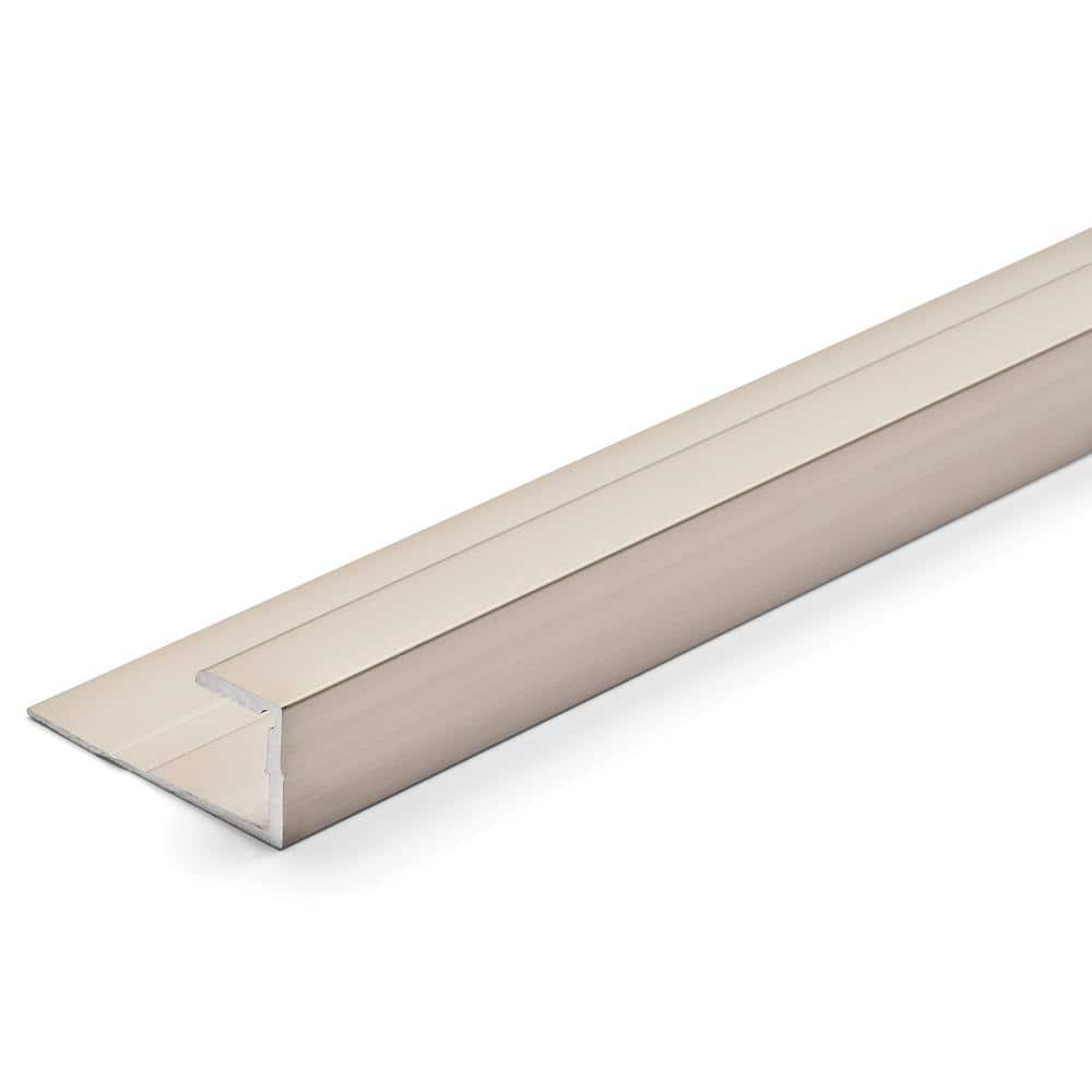 Satin Nickel 8mm x 84 in. Aluminum Square Cap Floor Transition Strip - Hercitys